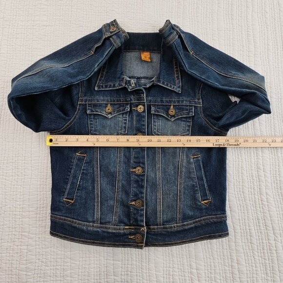 Jou Jou Premium Denim Collection Women's Small Blue Jean Jacket Pockets EUC - Picture 6 of 16